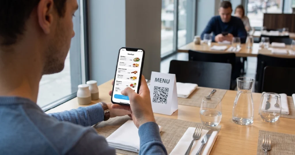 Restaurant comparing QR ordering and tablet ordering systems for on-site guest service