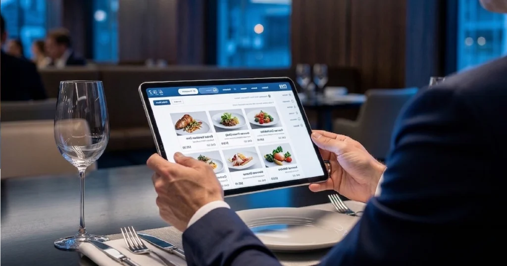 Tablet ordering in restaurants showing guest-facing tablets used for dine-in service and digital menu browsing
