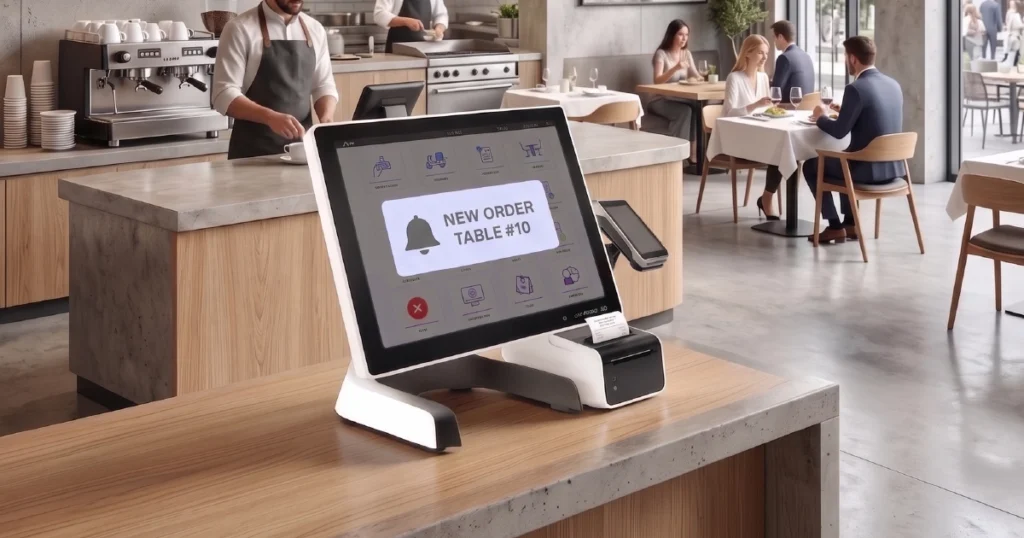POS-integrated digital ordering system connecting restaurant operations and guest orders