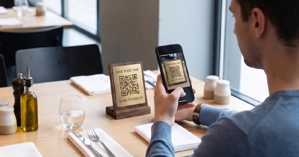 Digital ordering systems for restaurants showing QR menus, tablet ordering, and self-service kiosk use cases