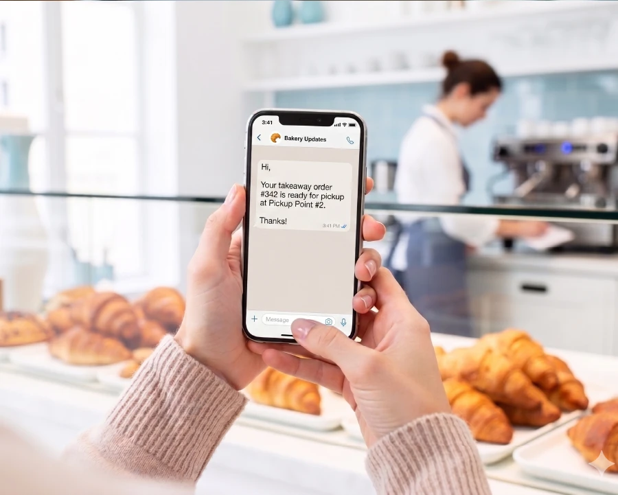 Takeaway ordering flow connected with messaging integration